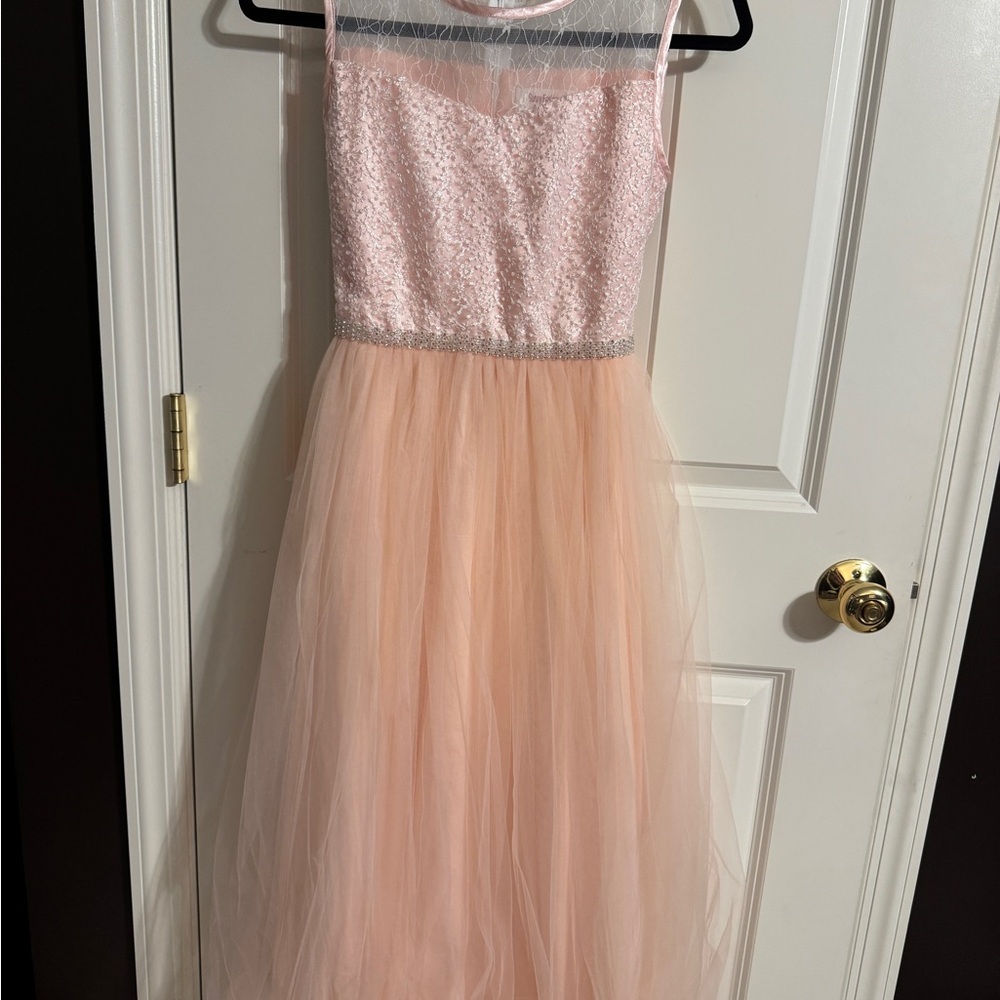 Girls Pink Sequin and Tulle Dress